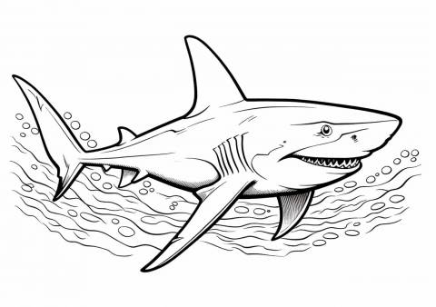 Shark Coloring Pages, Shark smiling