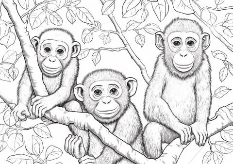 Monkeys Coloring Pages, モンキーズ