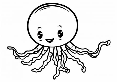 Jellyfish Coloring Pages, Cartoon's jellyfish