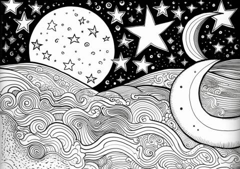 Moon Coloring Pages Free Printable Moon Coloring Pages Free Printable