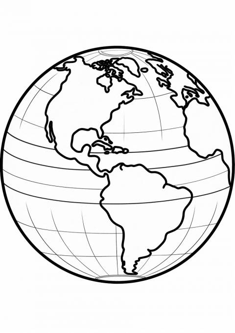 Planets Coloring Pages, Globe Earth