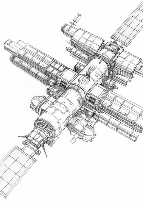 Space Station Coloring Pages, Estación espacial internacional