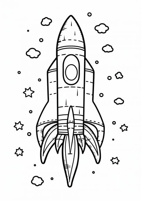 Rockets Coloring Pages, Fusée