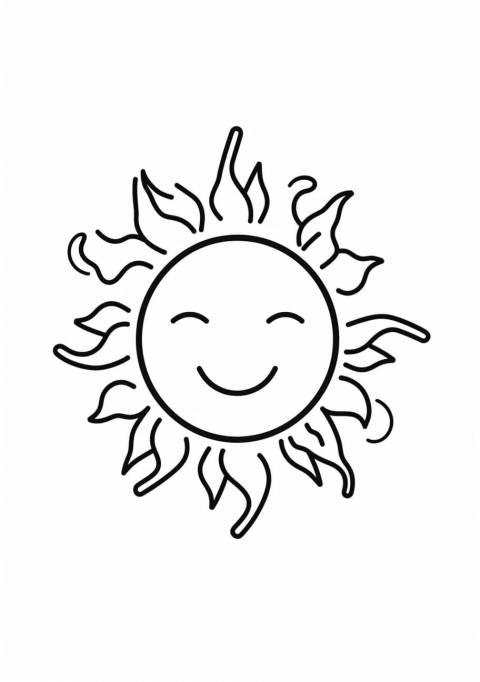 Sun Coloring Pages, かわいい面白い太陽
