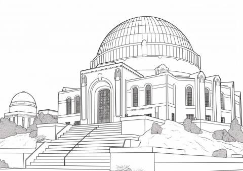 Observatory Coloring Pages, observatorio griffith