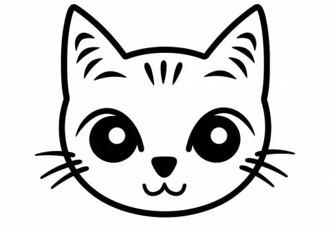 Cat face Coloring Pages, cat face