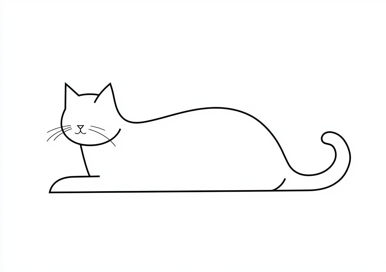 Cat Coloring Pages, outline of a cat's silhouette, for little learners