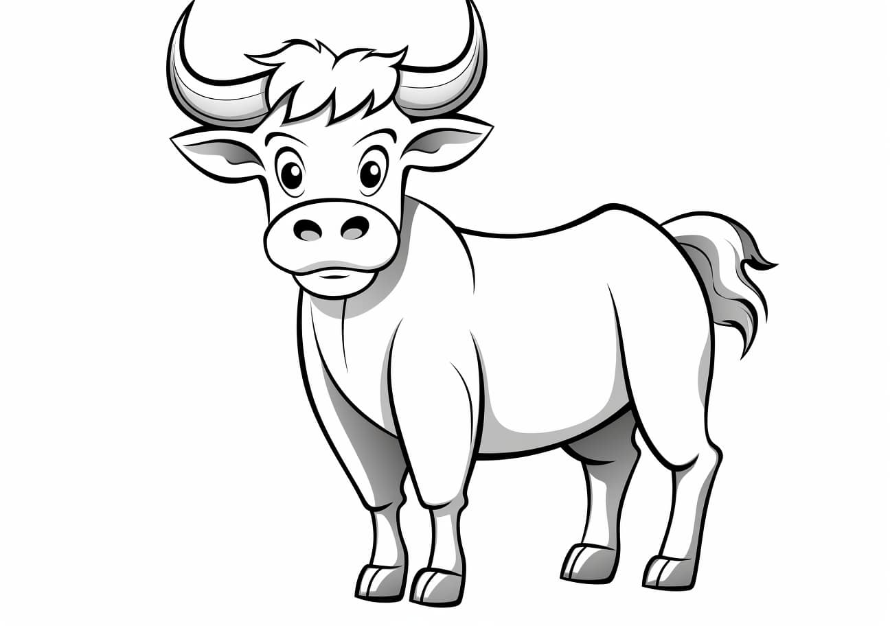 Bull Coloring Pages, かわいい牛