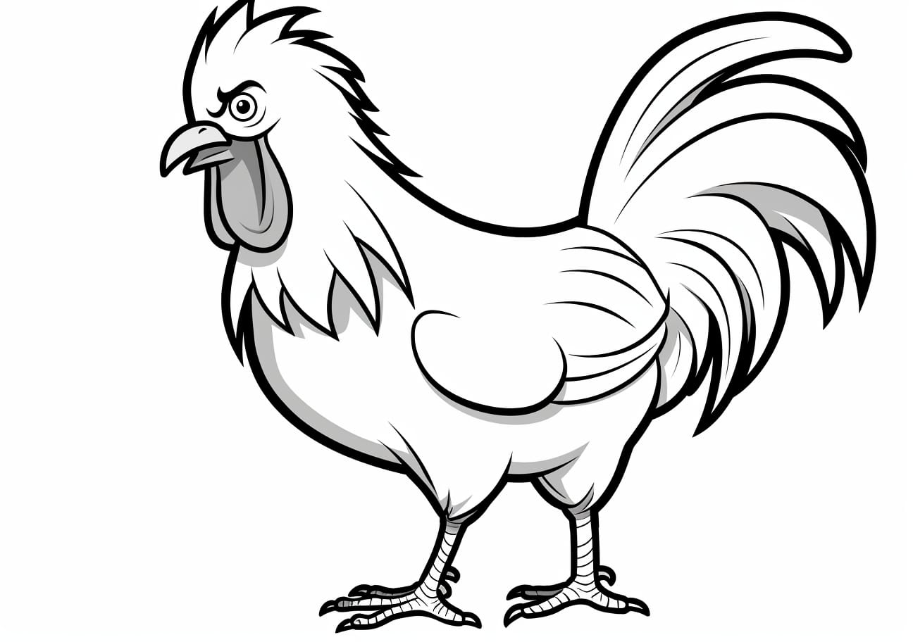 Rooster Coloring Pages, Cartoon rooster