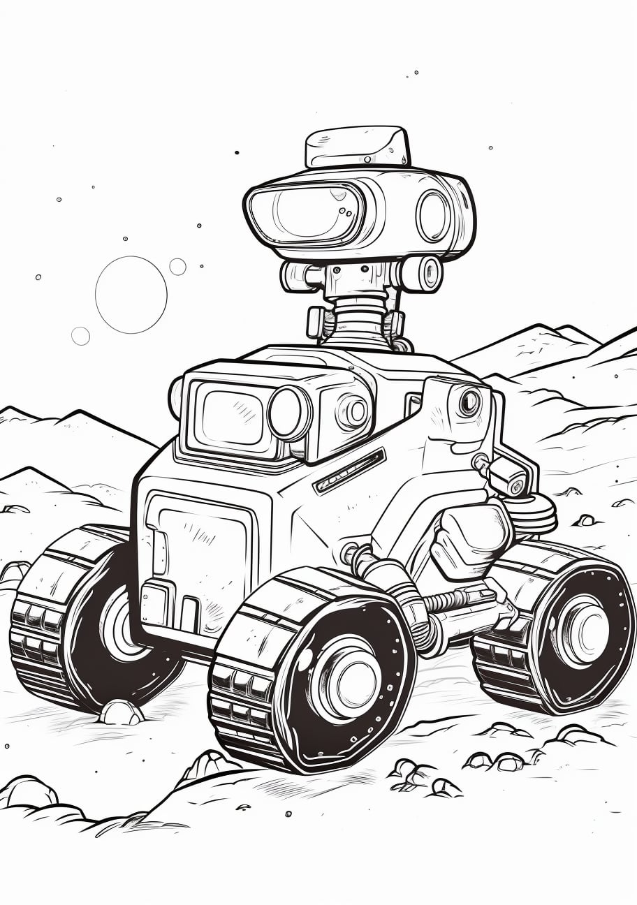 Moon Rover Coloring Pages, Moonwalker on the moon