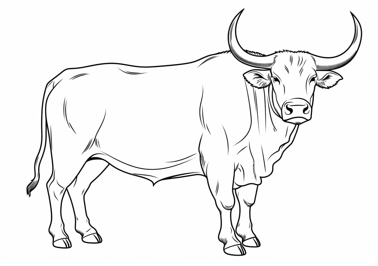Bull Coloring Pages, Simple bull