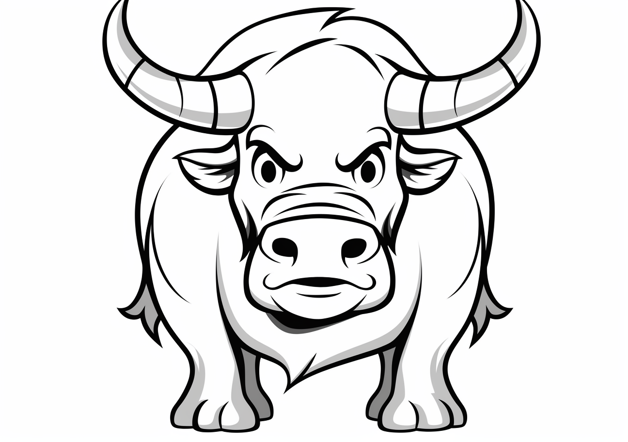 Bull Coloring Pages, Big angry bull