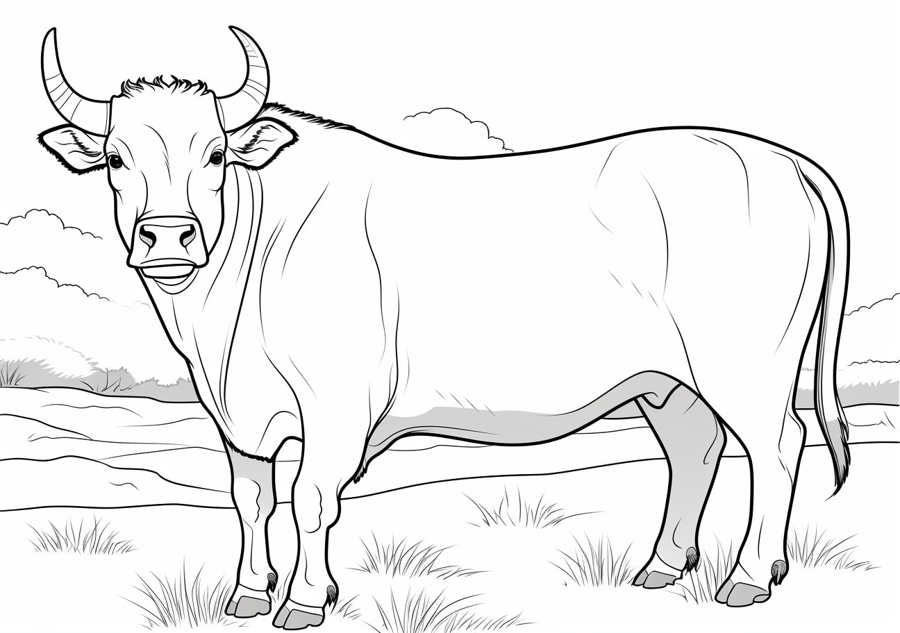 Bull Coloring Pages, Farm bull