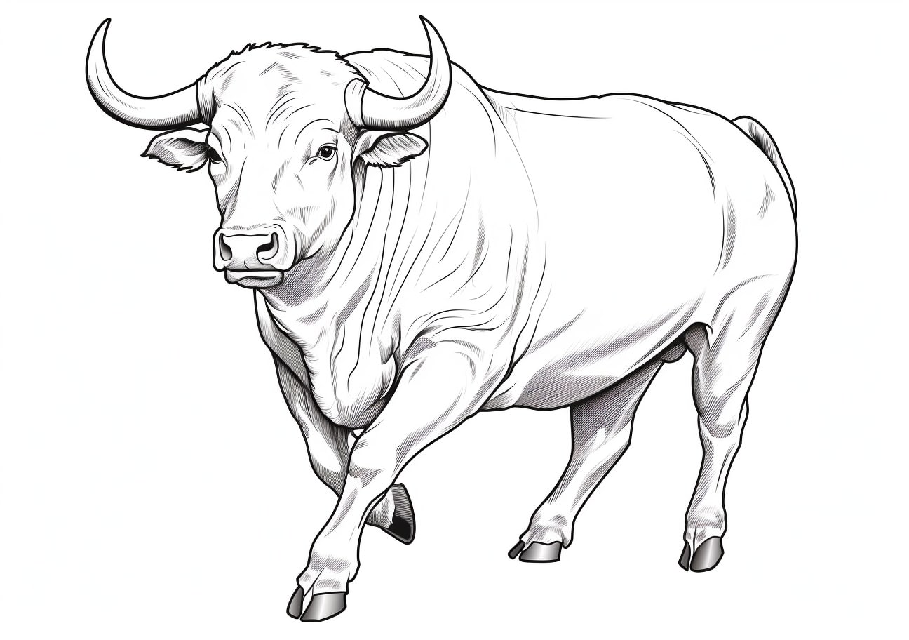 Bull Coloring Pages, running bull