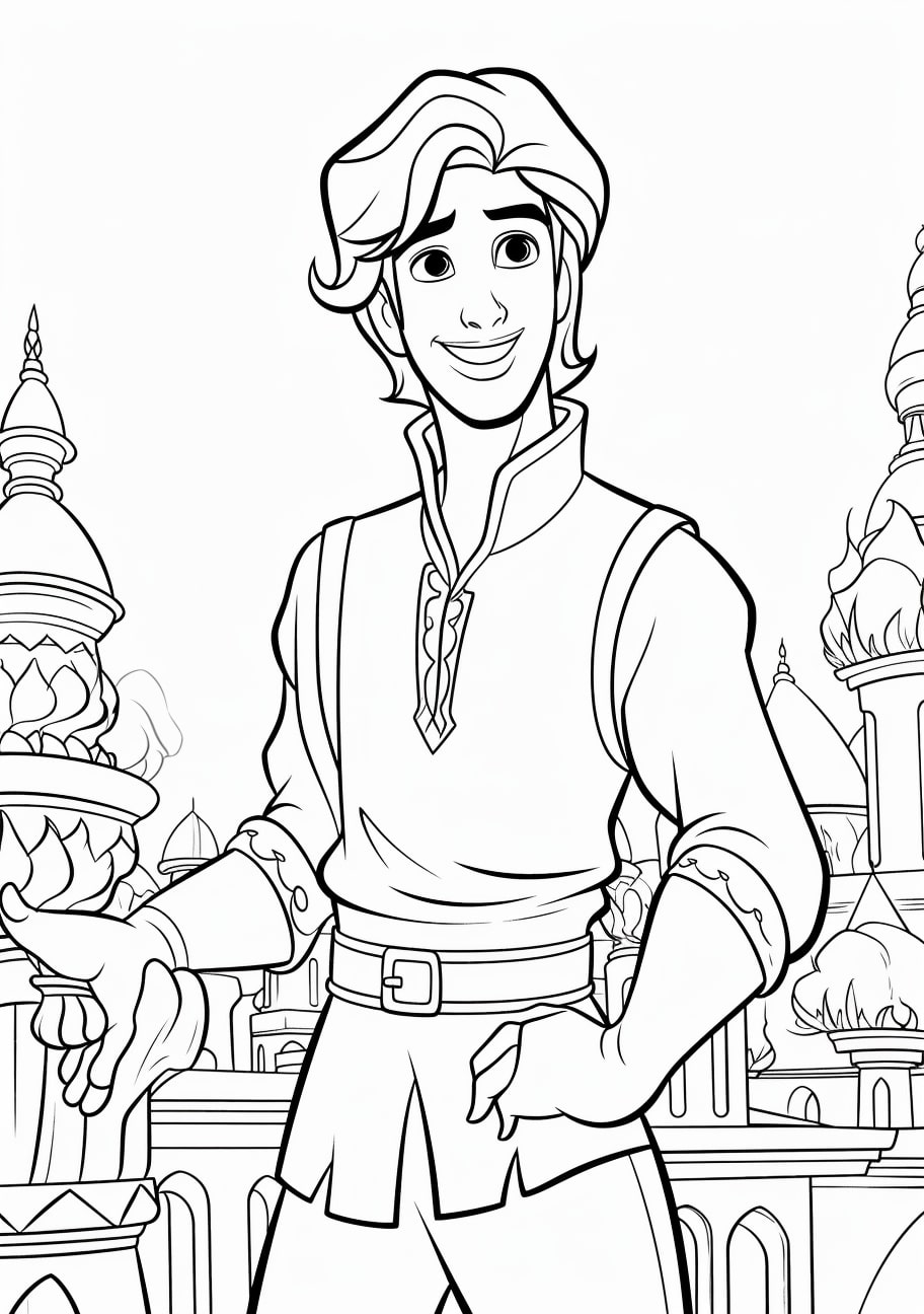 Aladdin Coloring Pages, Aladino está en el castillo
