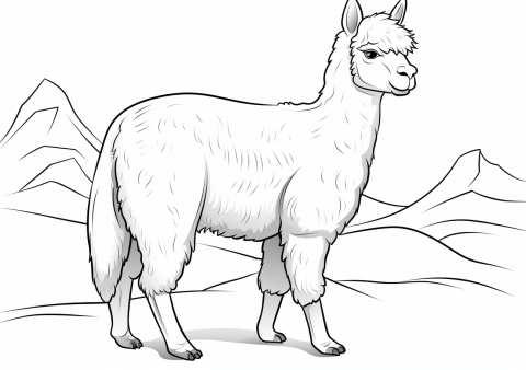 Farm Animals Coloring Pages, アルパカ