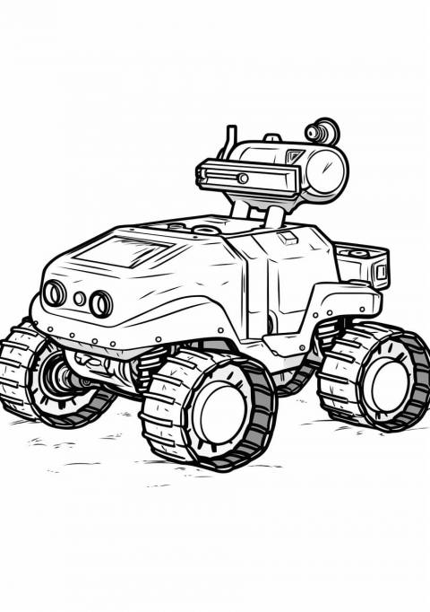 Moon Rover Coloring Pages, Lunar rover with sensors