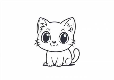 Kitten sitting cartoon