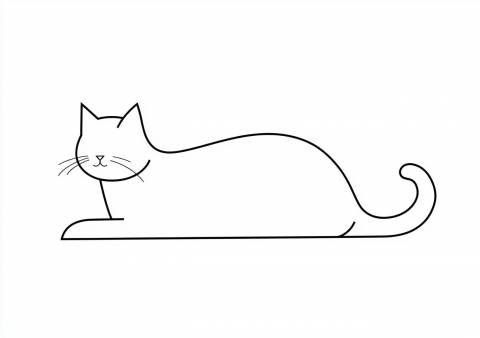 outline of a cat's silhouette, for little learners